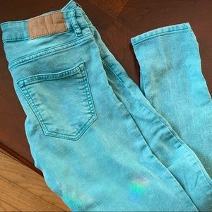 H&M high waisted teal jeans